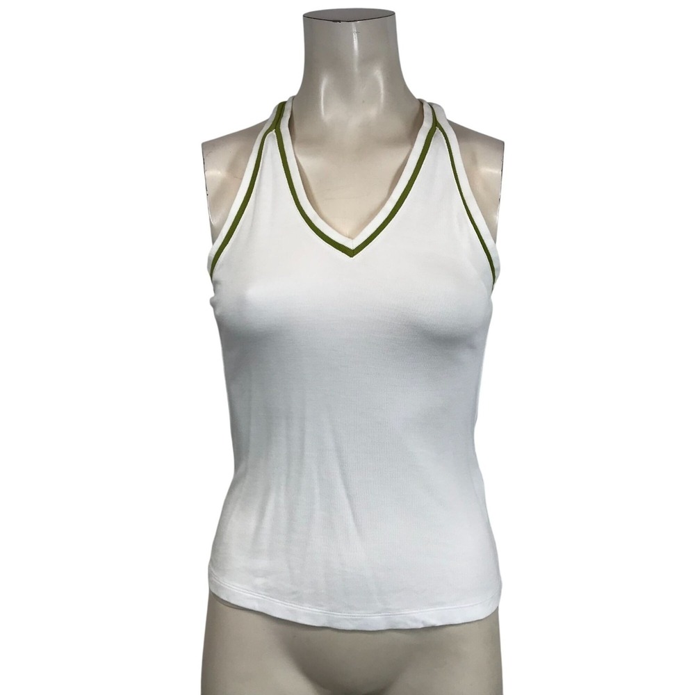 MAEVE - WOEMN'S XS - WHITE SLEEVELESS V NECK 100% VISCOSE TANK TOP